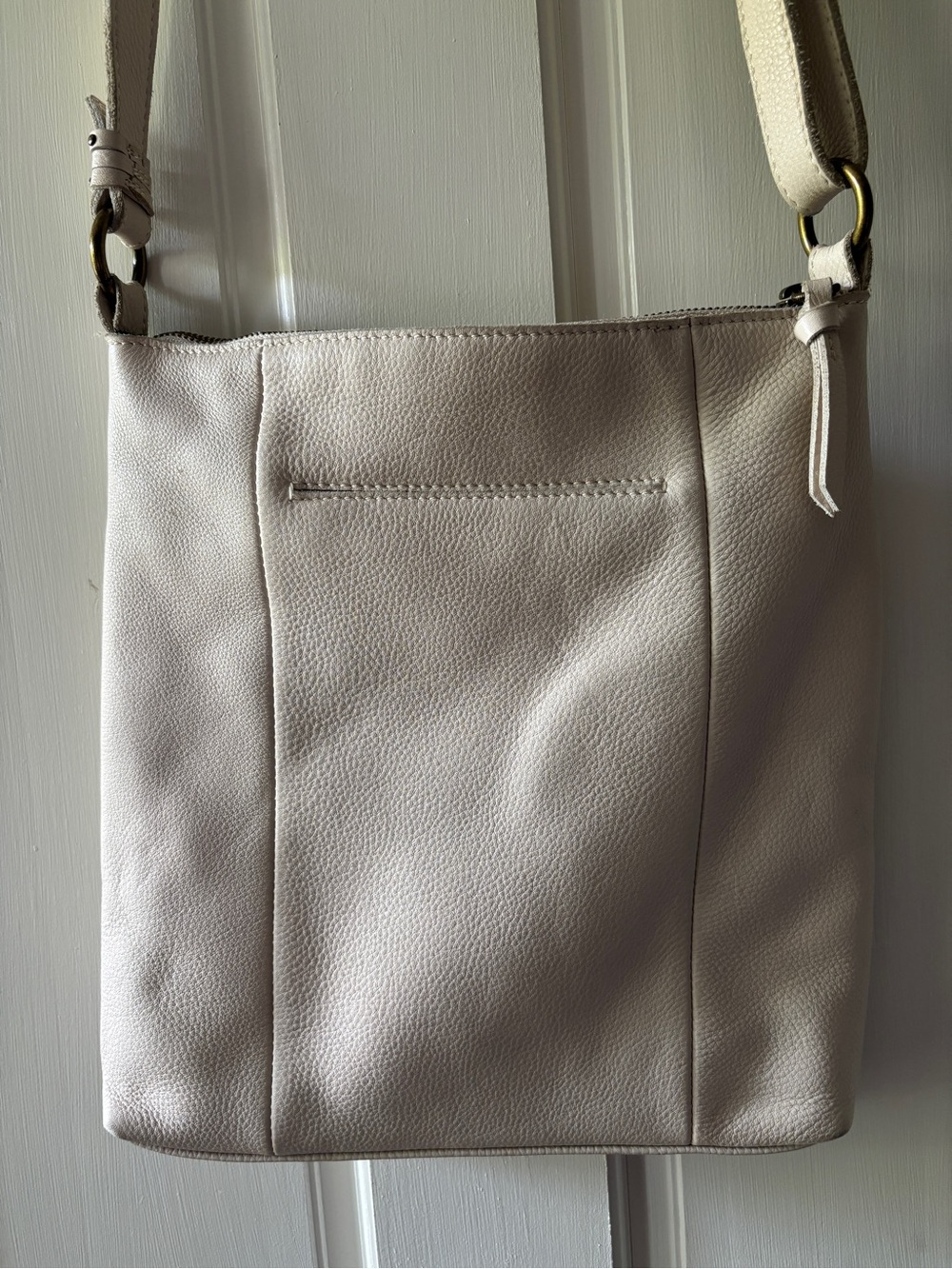 The Sak Collective Pebbled Leather Crossbody in Light Cream - Picture 4 of 8